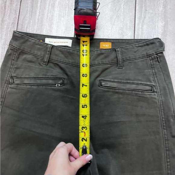 Anthro Pilcro Letterpress Olive Green Superscript Skinny Jeans Zipper Ankle 27 - Picture 5 of 7